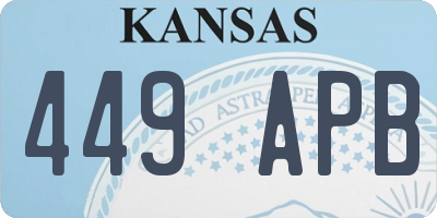 KS license plate 449APB