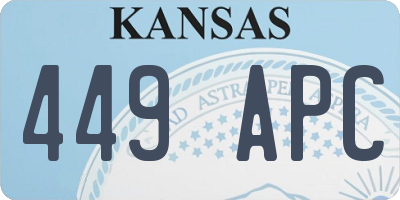 KS license plate 449APC