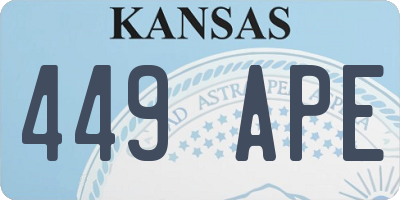 KS license plate 449APE