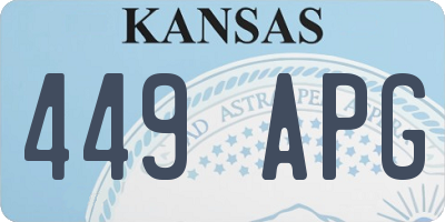 KS license plate 449APG