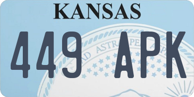 KS license plate 449APK