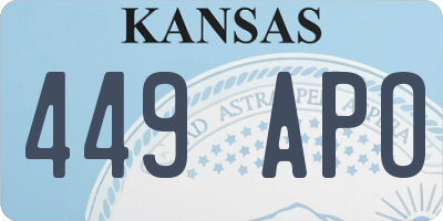 KS license plate 449APO