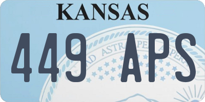 KS license plate 449APS