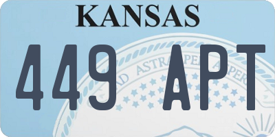 KS license plate 449APT