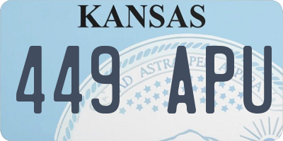 KS license plate 449APU