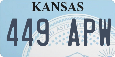 KS license plate 449APW