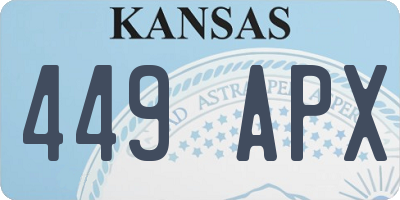 KS license plate 449APX