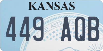 KS license plate 449AQB