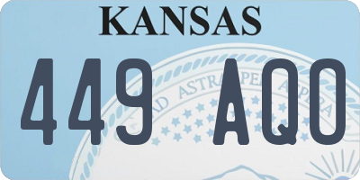 KS license plate 449AQO
