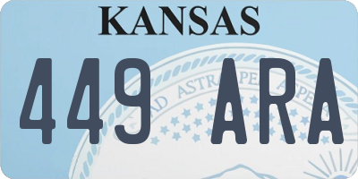 KS license plate 449ARA