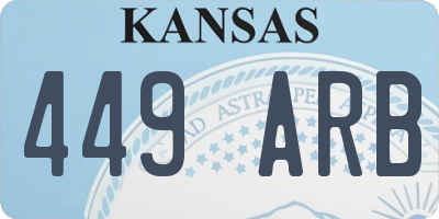 KS license plate 449ARB