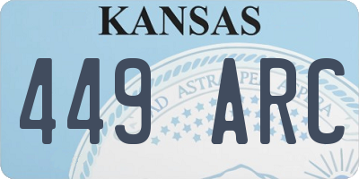KS license plate 449ARC
