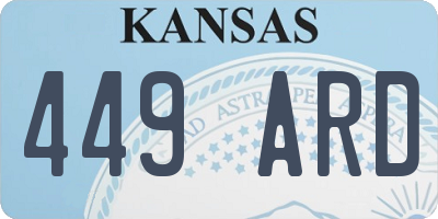 KS license plate 449ARD