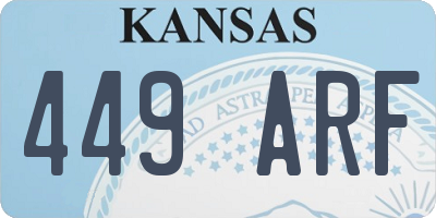 KS license plate 449ARF