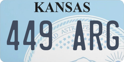 KS license plate 449ARG