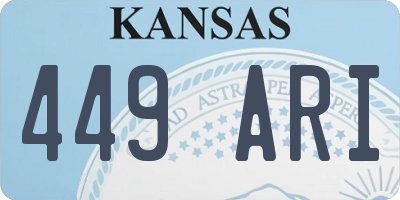 KS license plate 449ARI