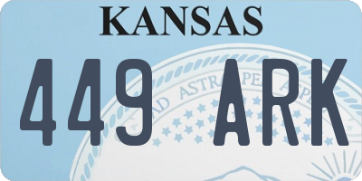 KS license plate 449ARK