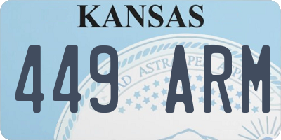 KS license plate 449ARM