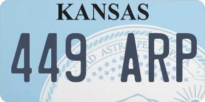 KS license plate 449ARP