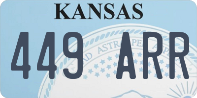 KS license plate 449ARR