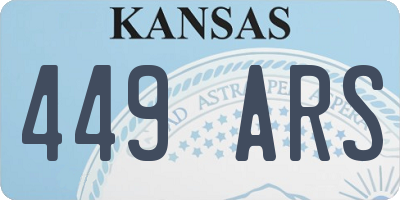 KS license plate 449ARS