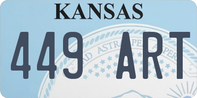 KS license plate 449ART