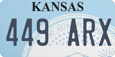 KS license plate 449ARX