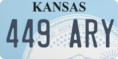 KS license plate 449ARY