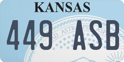 KS license plate 449ASB