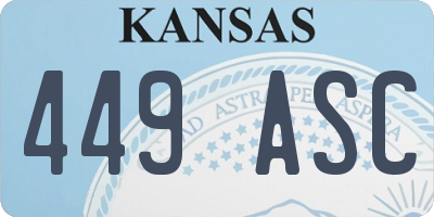 KS license plate 449ASC