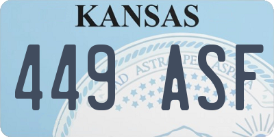 KS license plate 449ASF