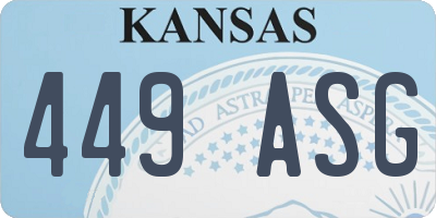 KS license plate 449ASG