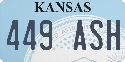 KS license plate 449ASH