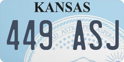 KS license plate 449ASJ