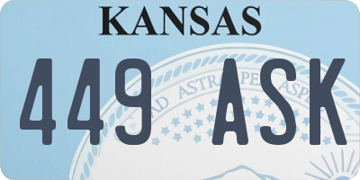 KS license plate 449ASK