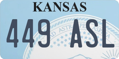 KS license plate 449ASL