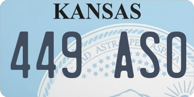 KS license plate 449ASO