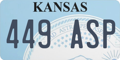 KS license plate 449ASP