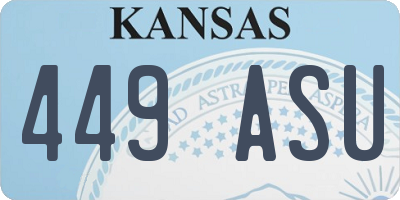 KS license plate 449ASU