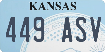 KS license plate 449ASV