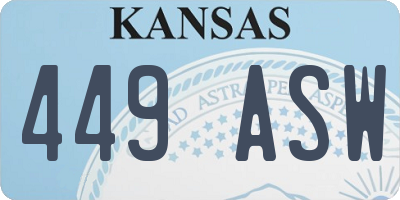 KS license plate 449ASW
