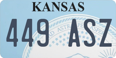 KS license plate 449ASZ
