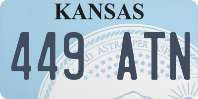 KS license plate 449ATN