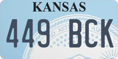 KS license plate 449BCK