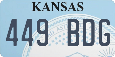 KS license plate 449BDG