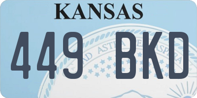 KS license plate 449BKD