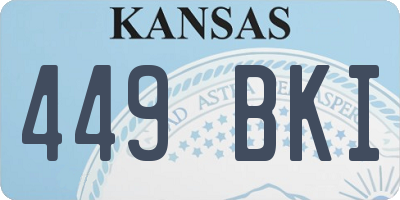 KS license plate 449BKI