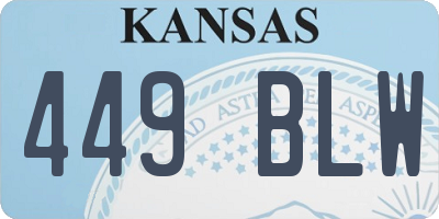 KS license plate 449BLW