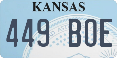 KS license plate 449BOE