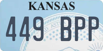 KS license plate 449BPP